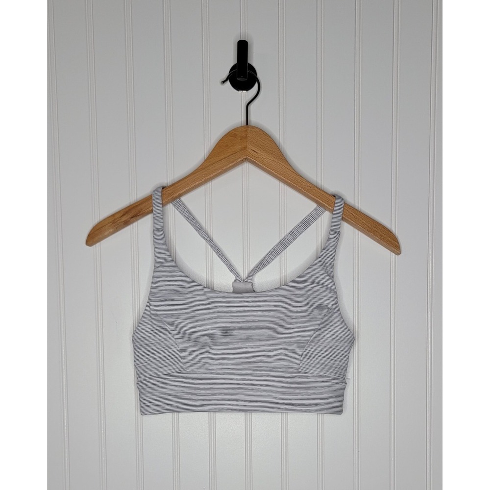 Lululemon Train Times Bra Women's Size 4 We Are From‎ Space Grey Alpine White